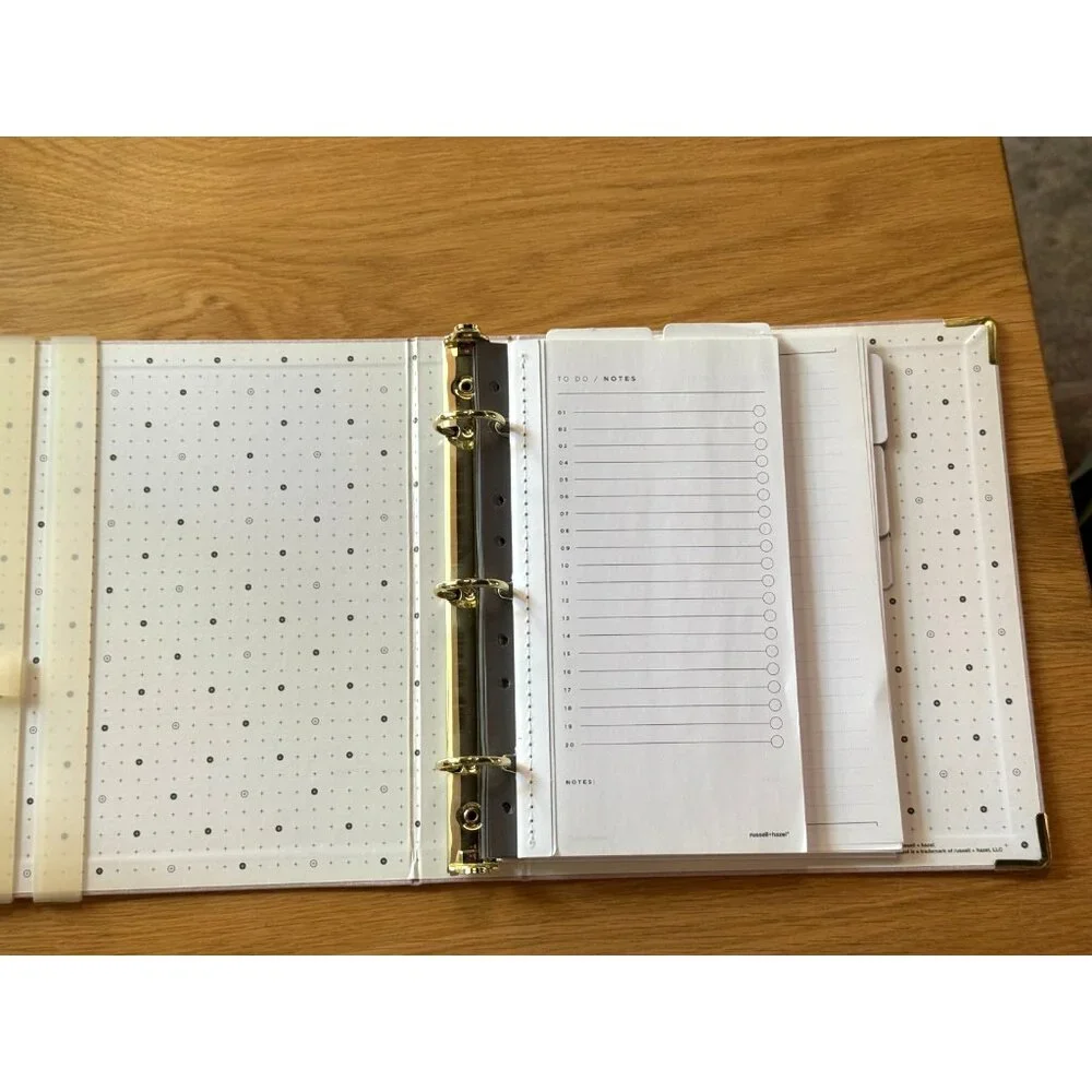 Russell + Hazel Bookcloth Mini 3 Ring Binder + Inserts, Peony